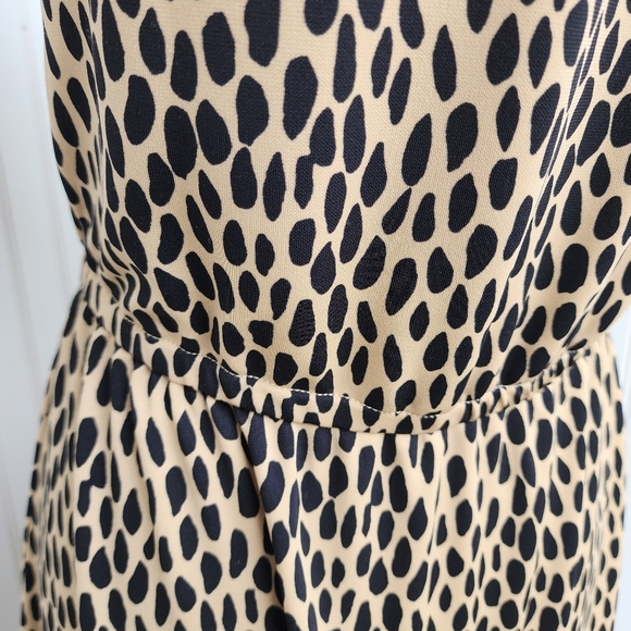 Talbots Women's Short Sleeve Dress Black Beige Pebble Stretch Midi Sz XS - Picture 10 of 15